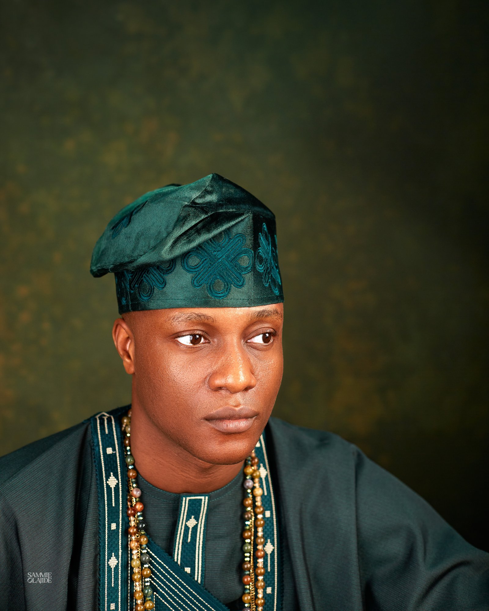 Green Velvet Yoruba Cap Fila